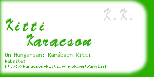 kitti karacson business card